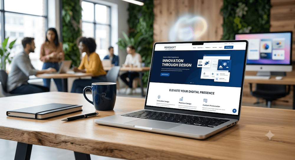 Bespoke Web Design Rendered on Premium Laptop Screen Showcase
